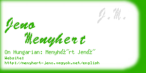 jeno menyhert business card